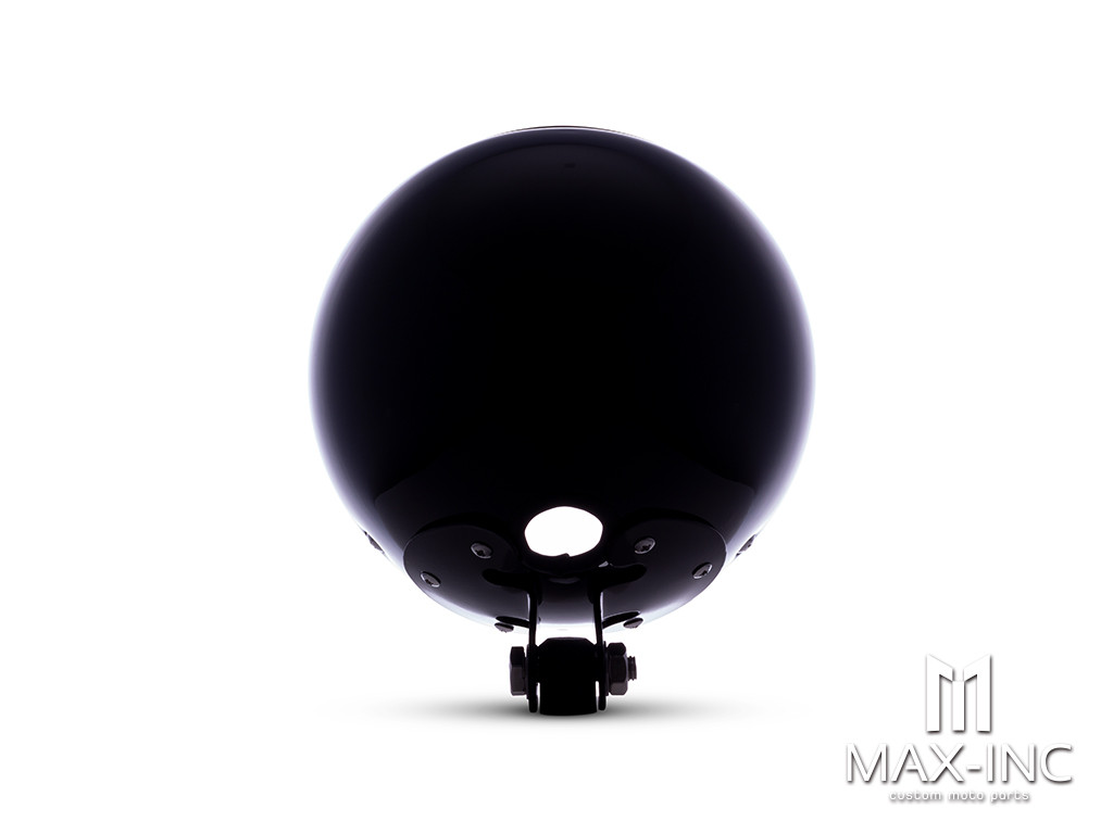 7.7 INCH Gloss Black Bottom Mount Metal Headlight Housing + Bezel Combo