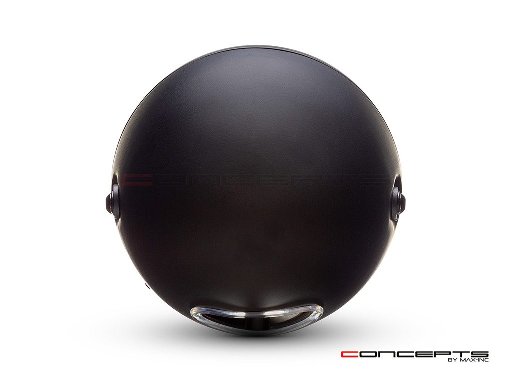 7.7" Matte Black Multi Projector Integrated LED Headlight + Eight Ball Grill Cover