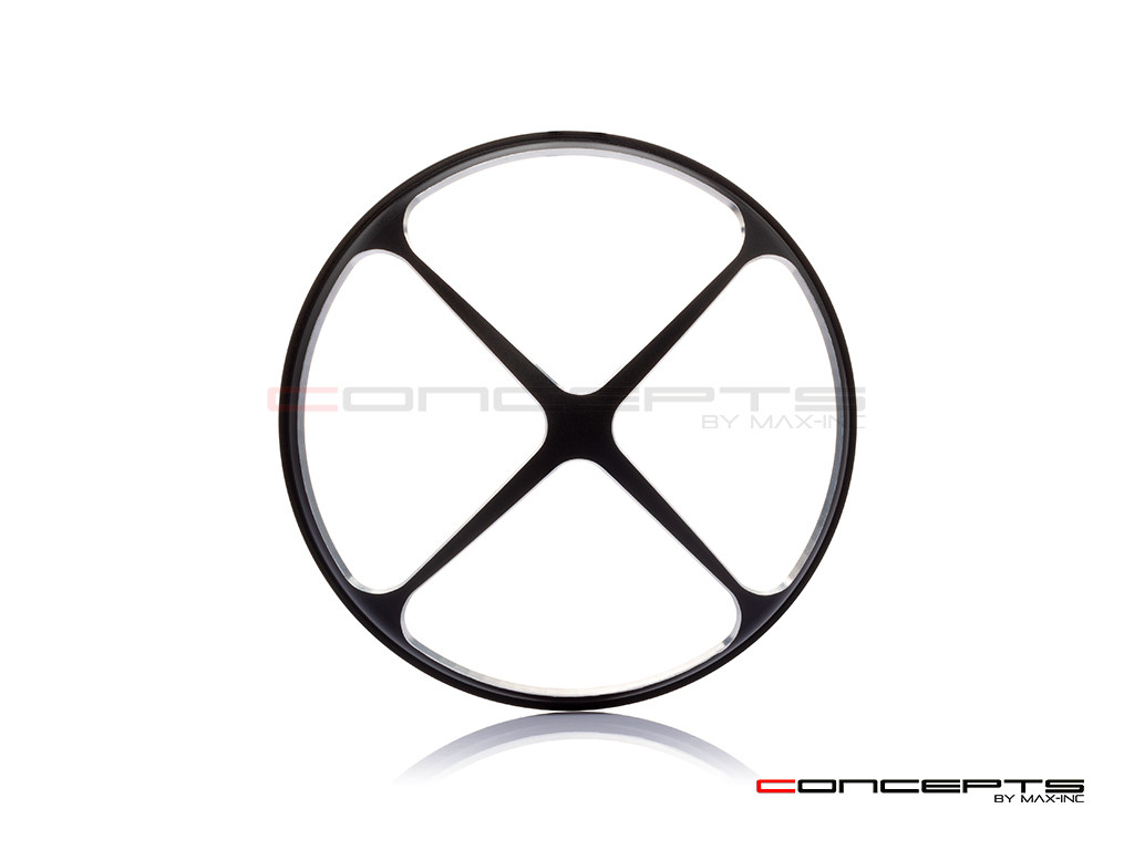 5.75" Cross Design Black / Contrast CNC Aluminum Headlight Guard Cover
