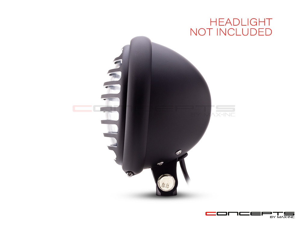 5.75" Vent Design Black / Contrast CNC Aluminum Headlight Guard Cover