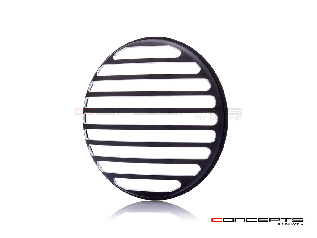 5.75" Vent Design Black / Contrast CNC Aluminum Headlight Guard Cover