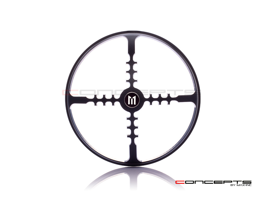 5.75" Cross Hairs Design Black / Contrast CNC Aluminum Headlight Guard Cover