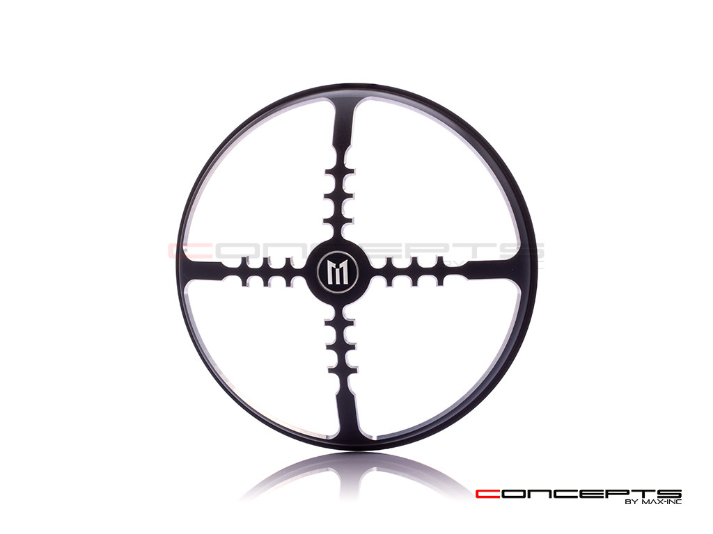 5.75" Cross Hairs Design Black / Contrast CNC Aluminum Headlight Guard Cover