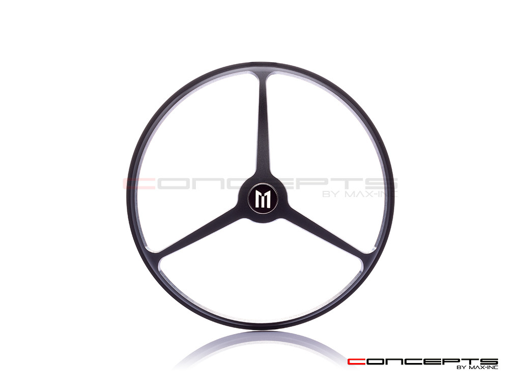 5.75" Tri-Benz Design Black / Contrast CNC Aluminum Headlight Guard Cover