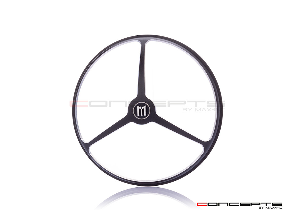 5.75" Tri-Benz Design Black / Contrast CNC Aluminum Headlight Guard Cover