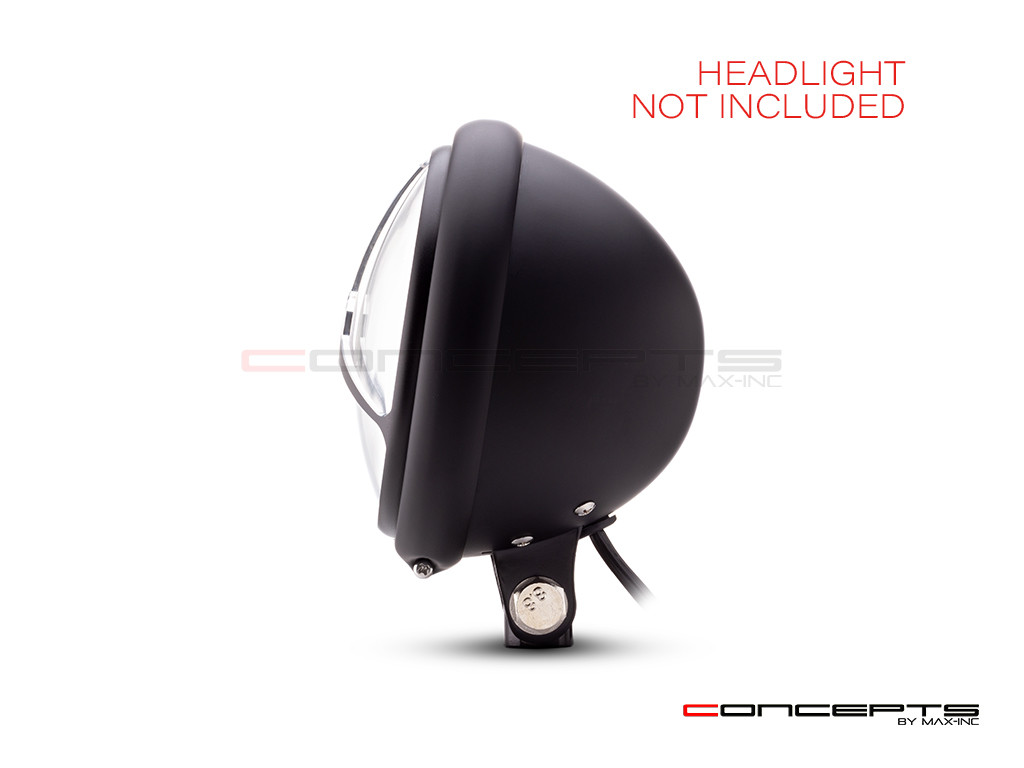 5.75" Tri-Benz Design Black / Contrast CNC Aluminum Headlight Guard Cover