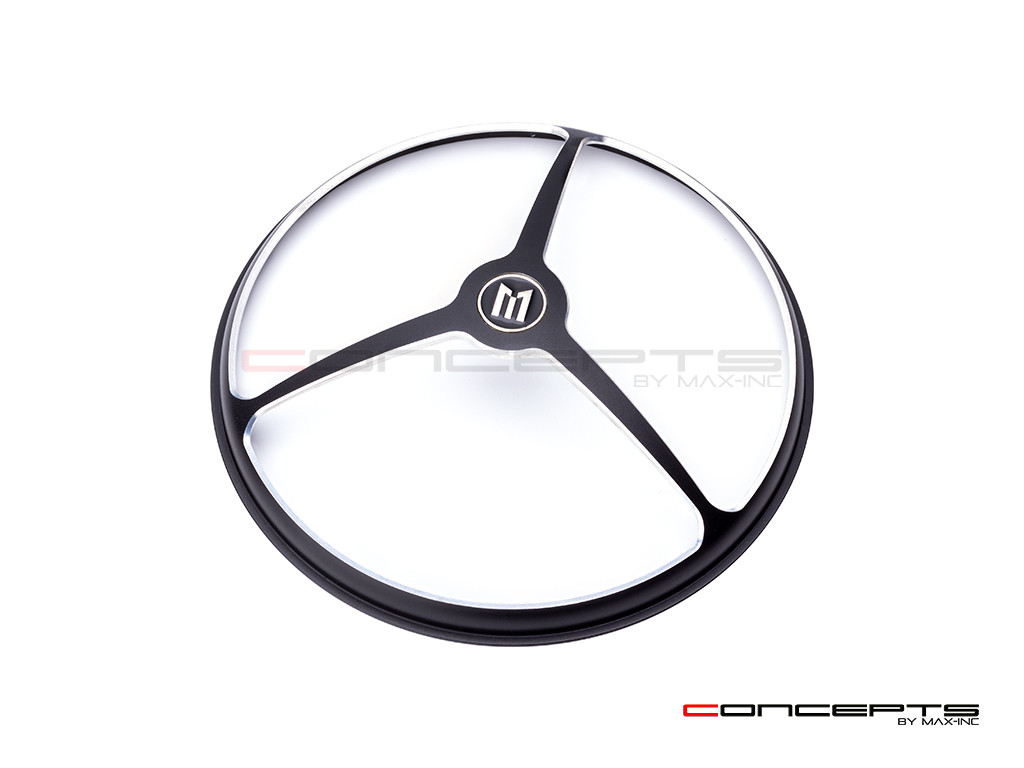 5.75" Tri-Benz Design Black / Contrast CNC Aluminum Headlight Guard Cover