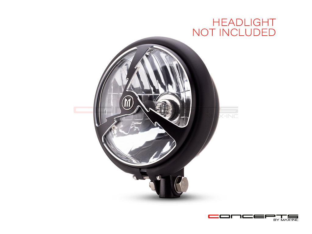 5.75" Tri-Bolt Design Black / Contrast CNC Aluminum Headlight Guard Cover