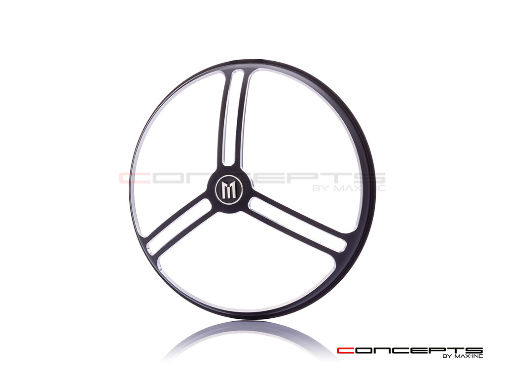 5.75" Tri-Pro Design Black / Contrast CNC Aluminum Headlight Guard Cover