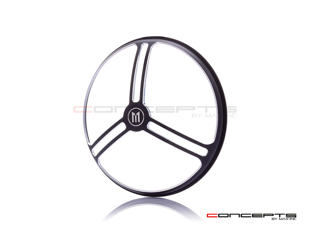 5.75" Tri-Pro Design Black / Contrast CNC Aluminum Headlight Guard Cover