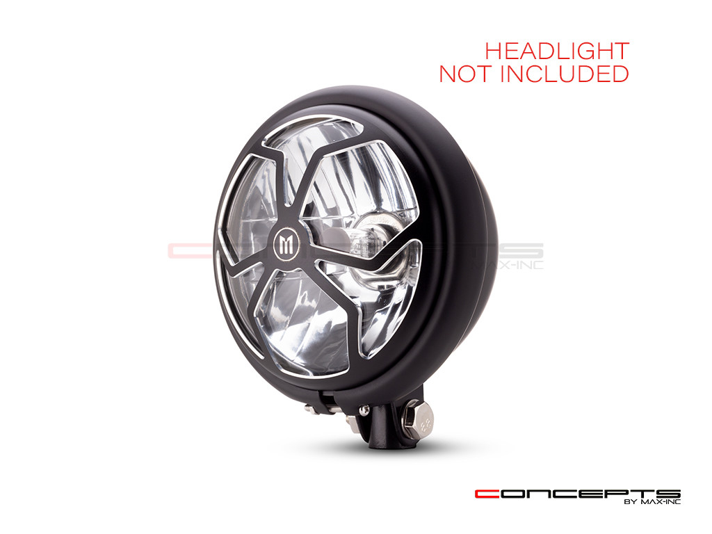 5.75" J-Rob Design Black / Contrast CNC Aluminum Headlight Guard Cover