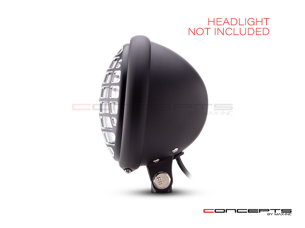 5.75" Futura Design Black / Contrast CNC Aluminum Headlight Guard Cover