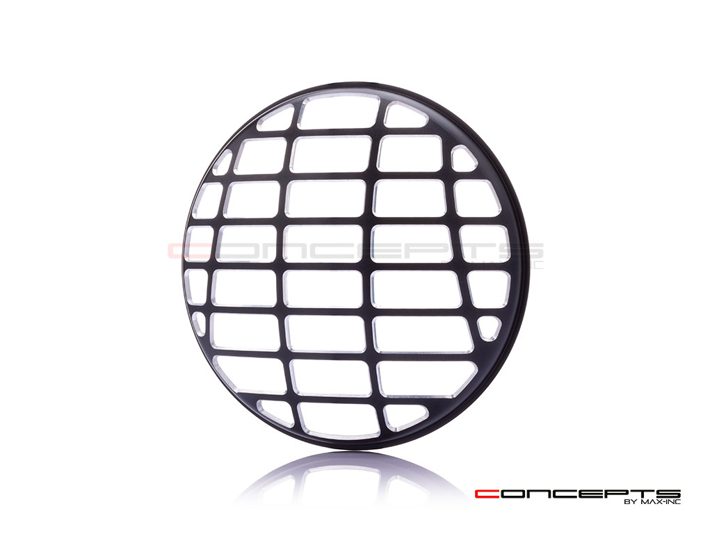 5.75" Futura Design Black / Contrast CNC Aluminum Headlight Guard Cover