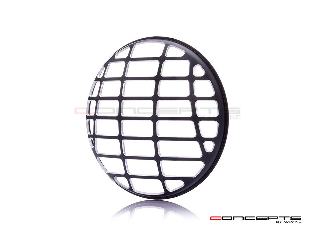 5.75" Futura Design Black / Contrast CNC Aluminum Headlight Guard Cover