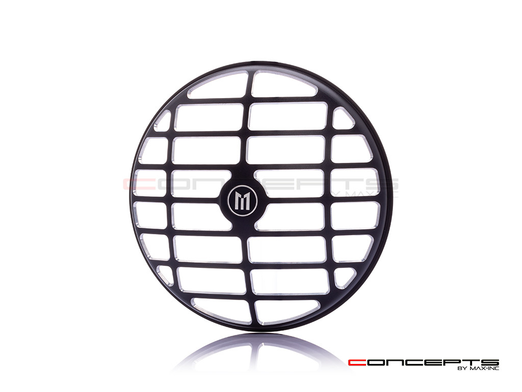 5.75" Derby Design Black / Contrast CNC Aluminum Headlight Guard Cover