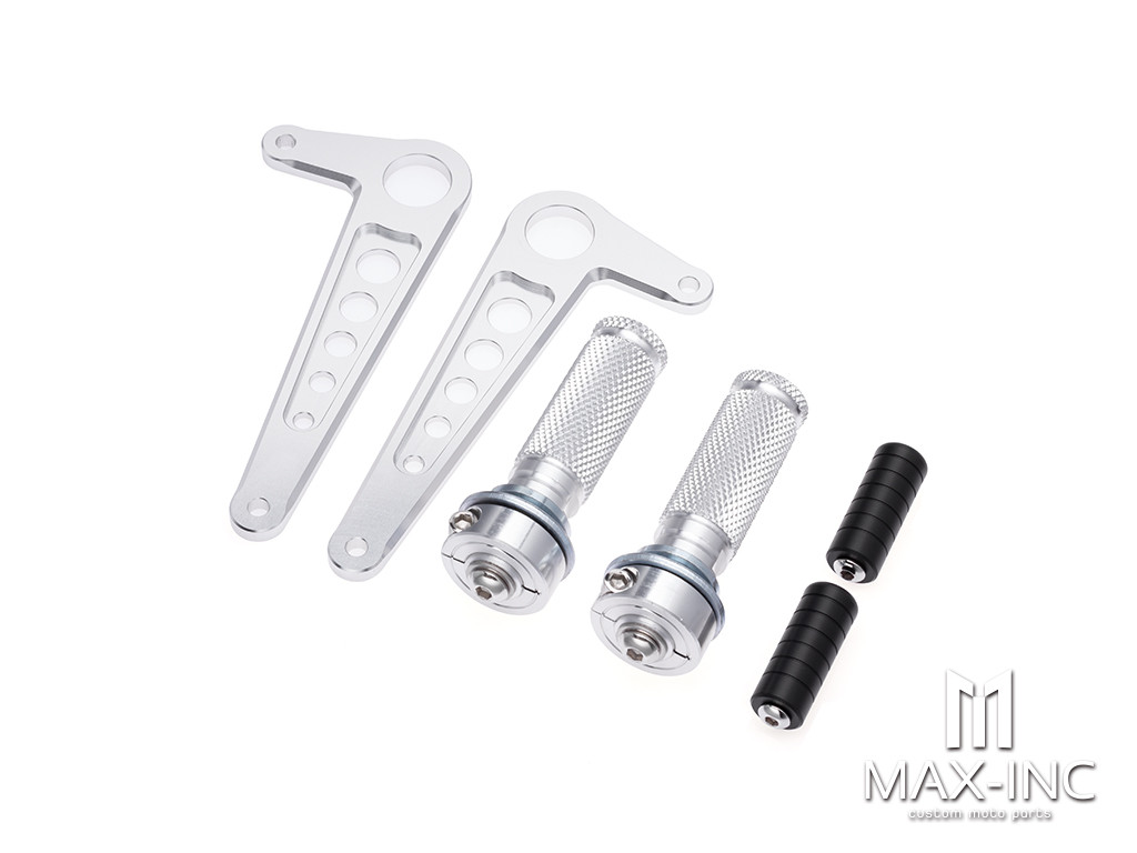 Silver Universal Cafe Racer CNC Machined Aluminum Rear Sets