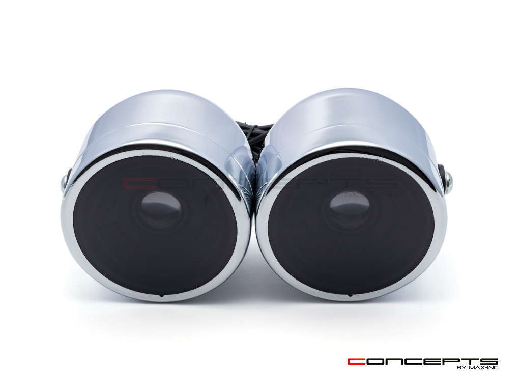 Chrome "Dictator" Twin LED Projector Headlight