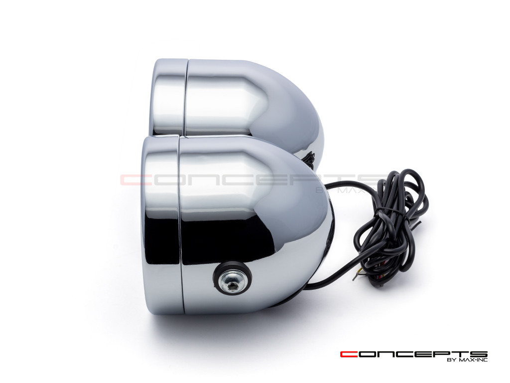 Chrome "Dictator" Twin LED Projector Headlight