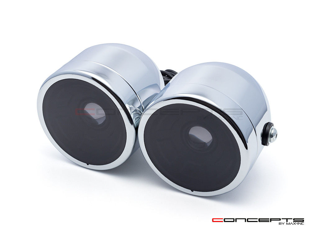 Chrome "Dictator" Twin LED Projector Headlight