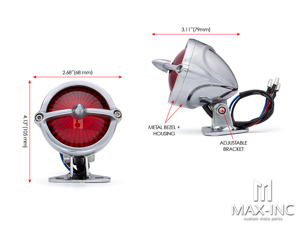 Polished Alloy Bobber LED Stop / Tail Light