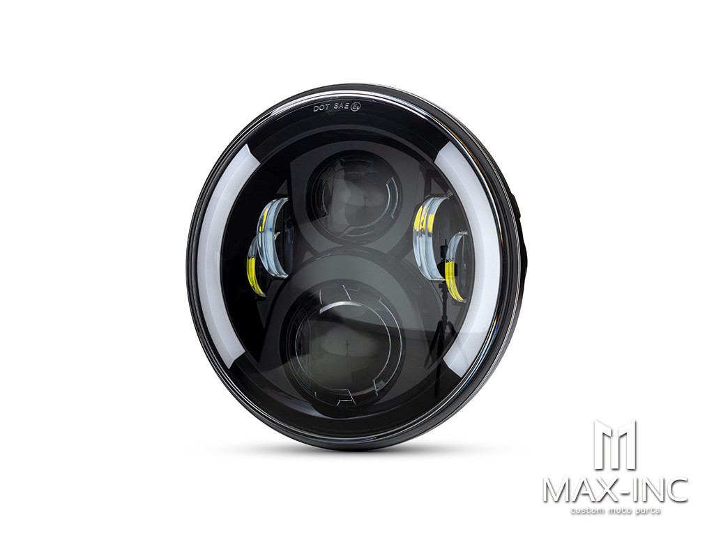 7"  LED Headlight + Integrated DRL & Half Moon Turn Signals