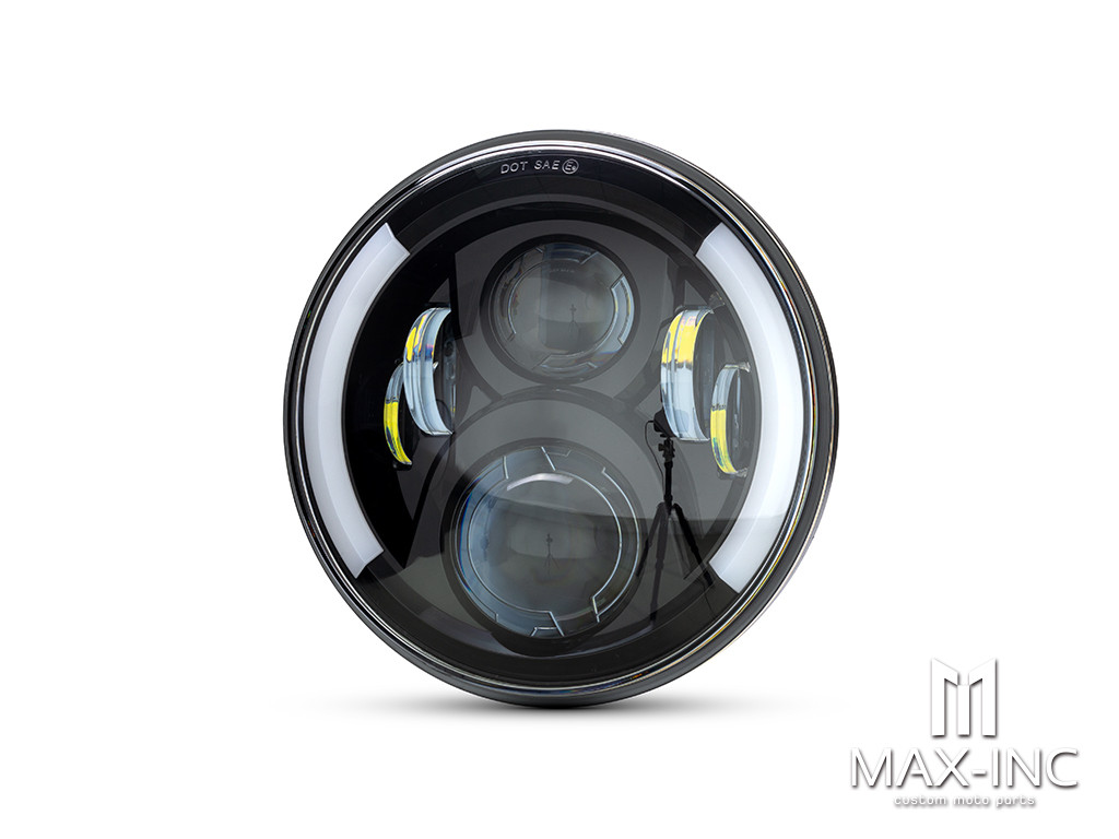 7"  LED Headlight + Integrated DRL & Half Moon Turn Signals