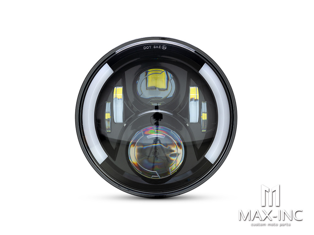 7"  LED Headlight + Integrated DRL & Half Moon Turn Signals