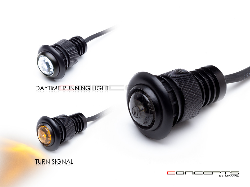 Mimo Micro Flush Mount CNC Billet Aluminum Integrated LED DRL + Turn Signals