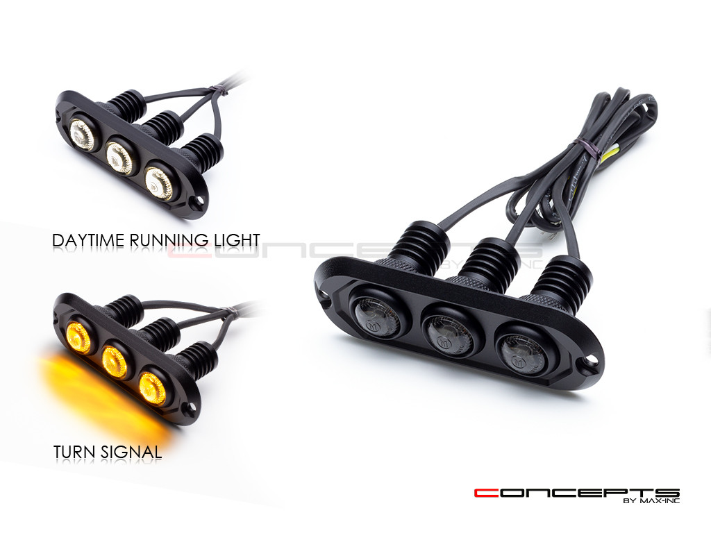 Mimo Custom Micro CNC Billet Aluminum Integrated LED DRLs + Turn Signals