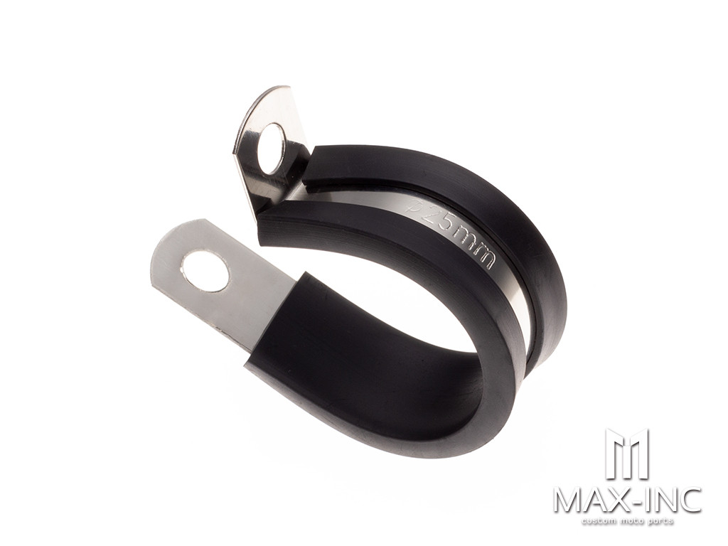 25mm Stainless / Rubber Cushioned P Clamps - 5 Pack