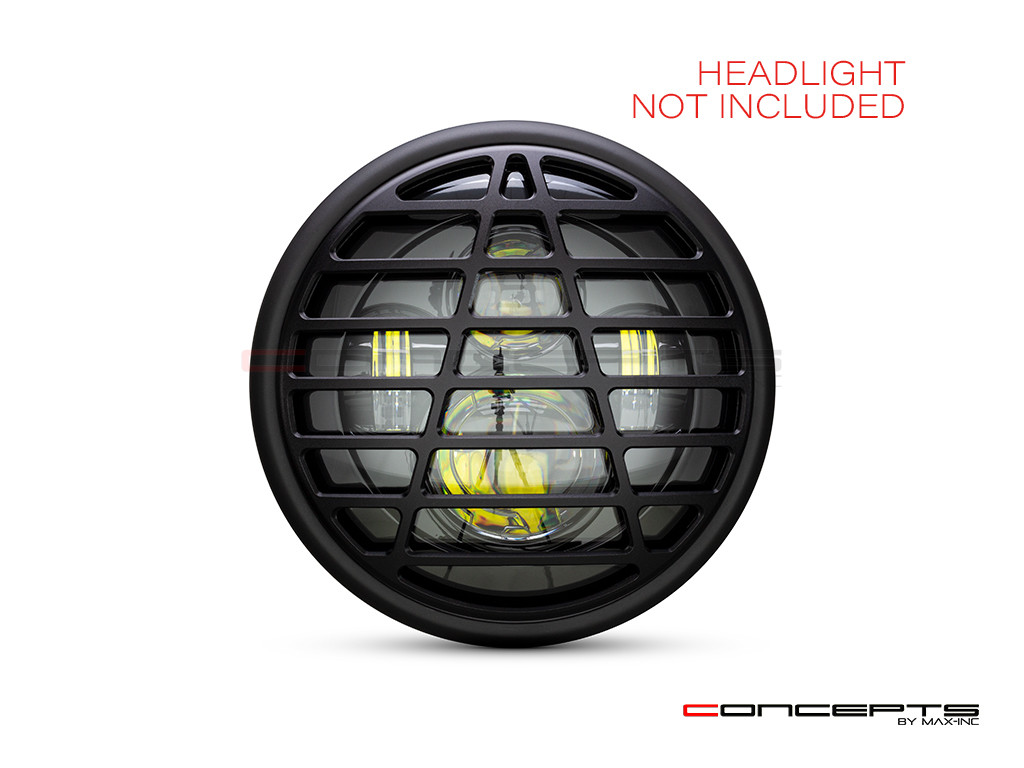 7" Atec Design Black CNC Aluminum Headlight Guard Cover