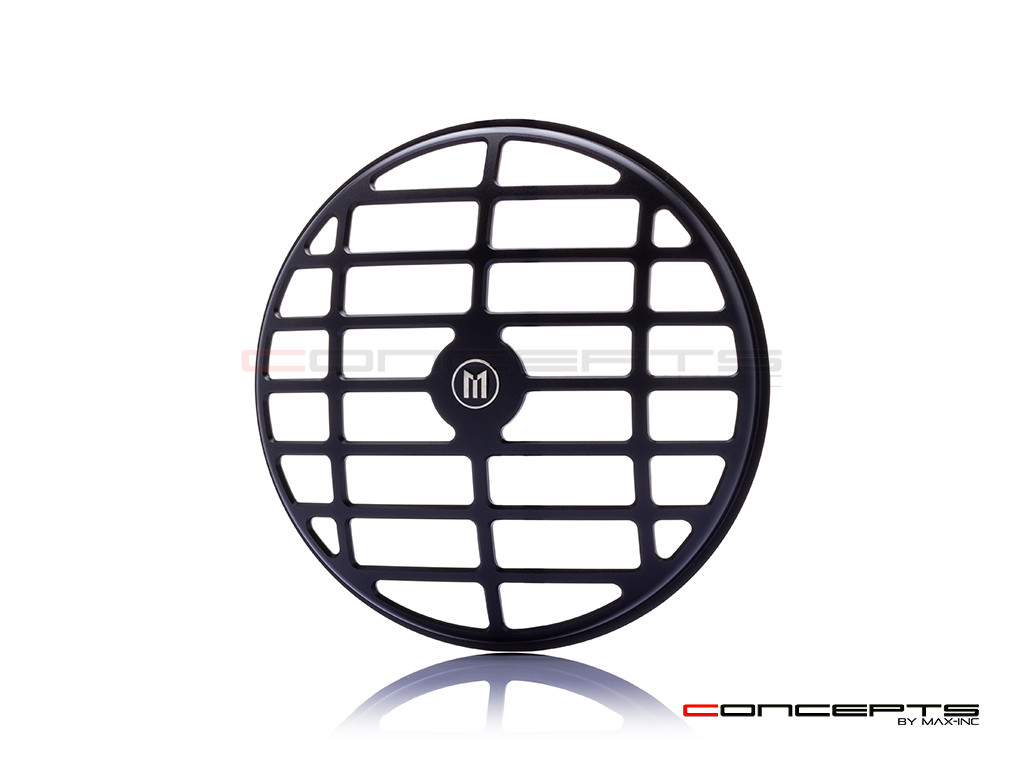 7" Derby Design Black CNC Aluminum Headlight Guard Cover