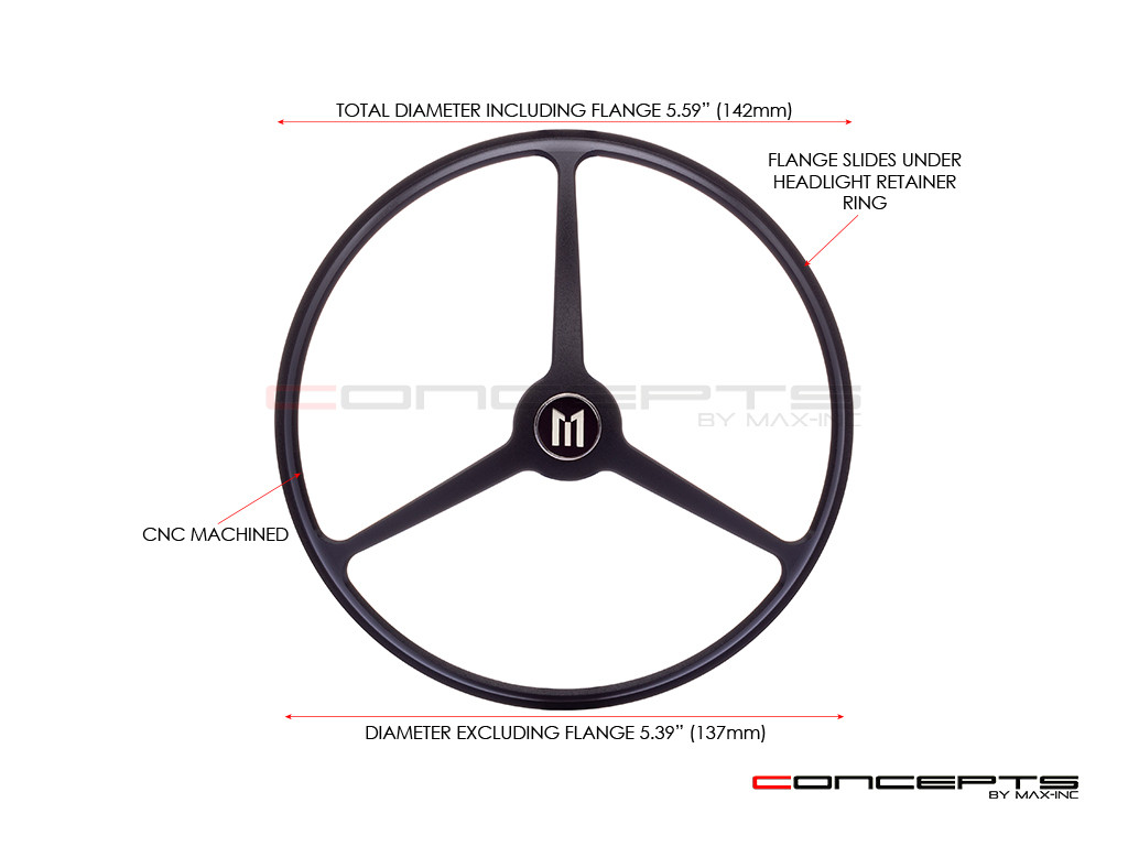 5.75" Tri-Benz Design Black CNC Aluminum Headlight Guard Cover