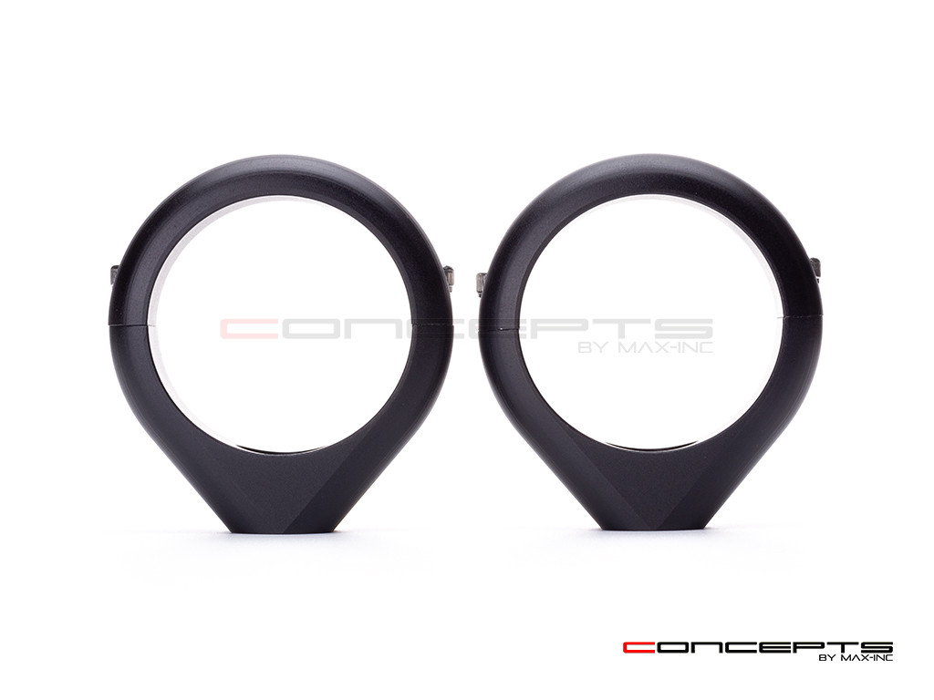 Black CNC Machined Billet Alum Fork Mount Auxiliary Light Clamps - Sizes 32-59mm