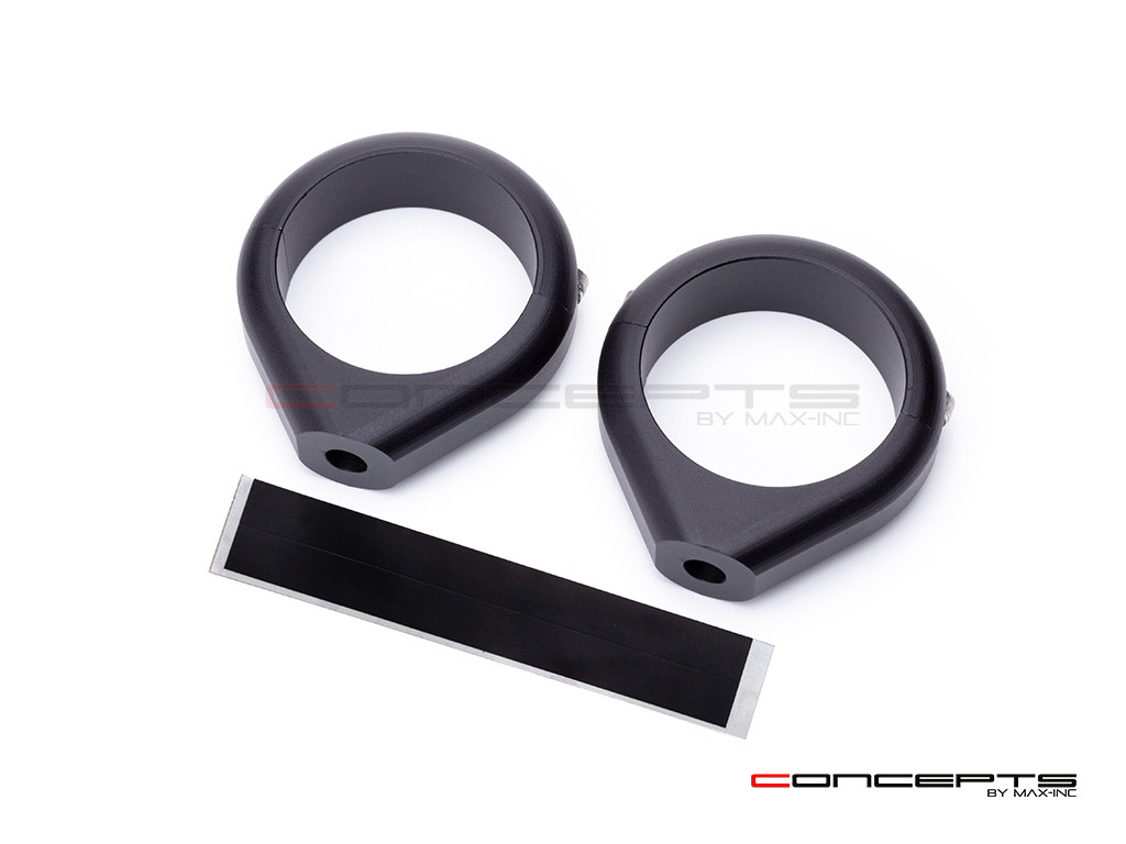 Black CNC Machined Billet Alum Fork Mount Auxiliary Light Clamps - Sizes 32-59mm