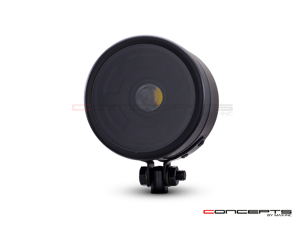 Matte Black "Dictator" Single LED Projector Headlight