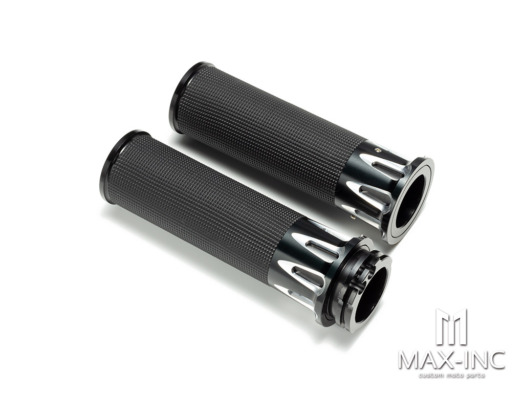 Rocco Black + Contrast CNC Machined Billet Aluminum Grips - 1"(25mm)