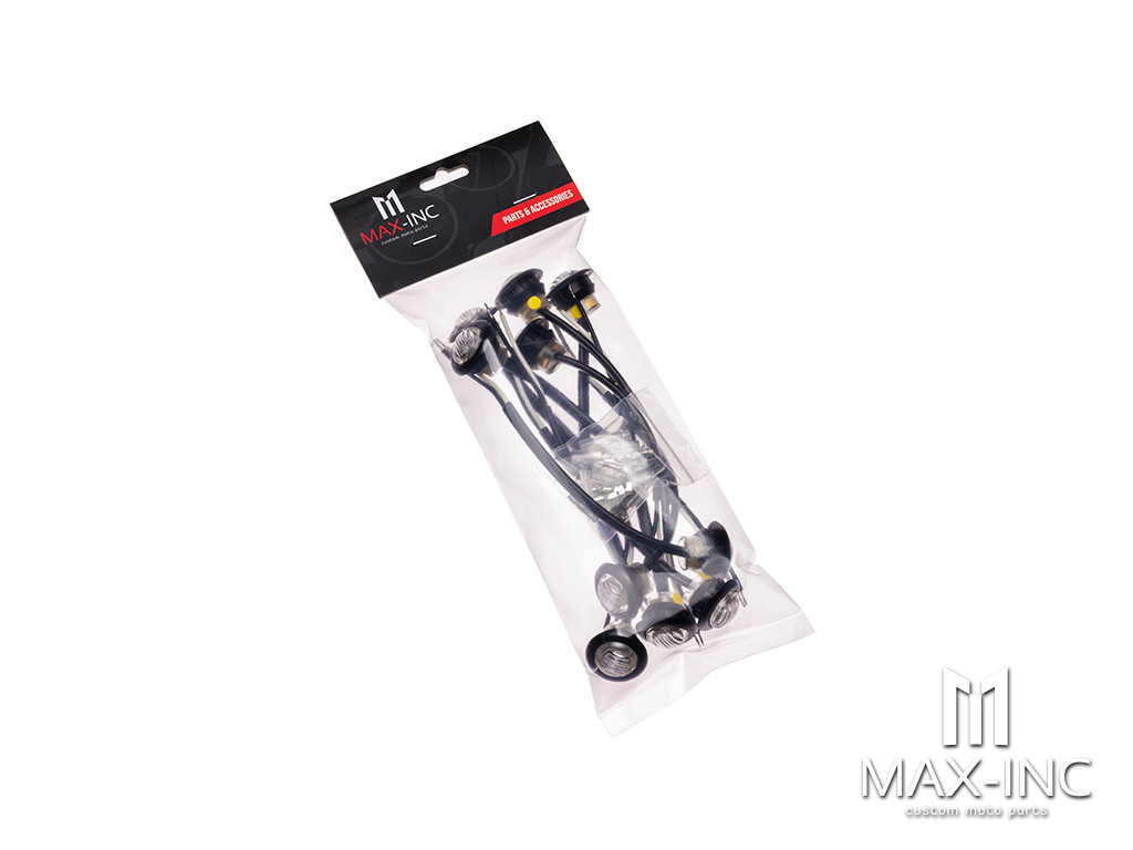 AMBER 12v Round Flush Mount LED Mini Marker Lights - 10 Pack