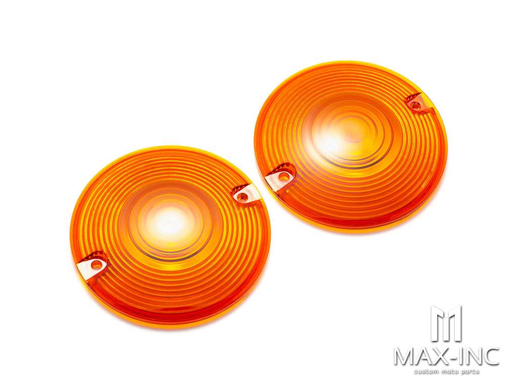 Motorcycle Orange Turn Signal Light Lens Cover 2PCS For Harley Touring Road Electra Glide Road King FLHR Softail