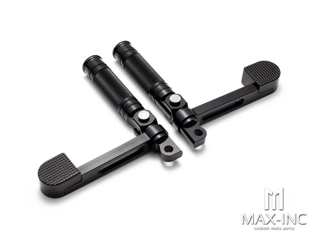 Black Foot pegs Heel Stirrup Footrests Moto Foot Rest case for Harley Touring Softail 883 1200 XL Dyna Fatboy Sportster