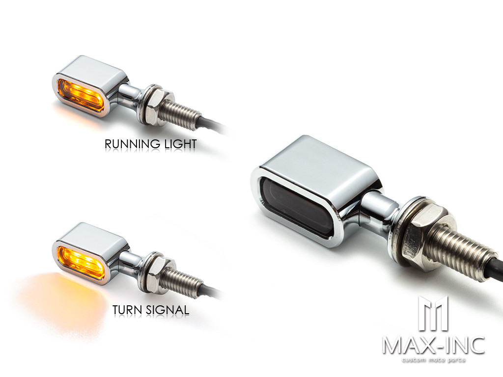 HARLEY MINI TURNER LAMP CHROME SMOKED LENS