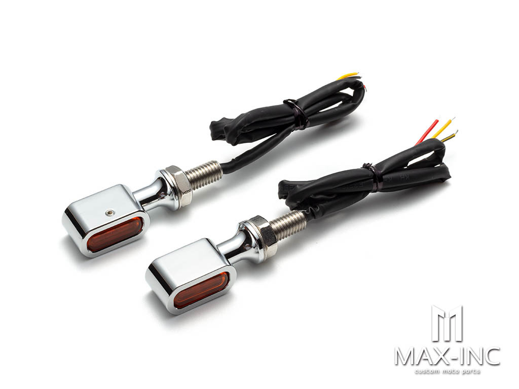 HARLEY MINI TURNER LAMP CHROME RED LENS