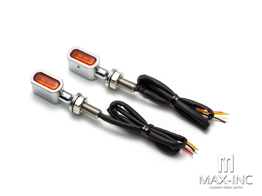 HARLEY MINI TURNER LAMP CHROME RED LENS