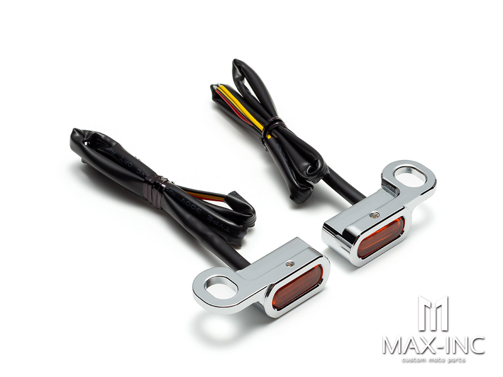 Motorcycle 12V LED Mini Turn Signals Indicators Running Light With E Mark For Harley Touring Street Glide 14-20 Softail 16-17