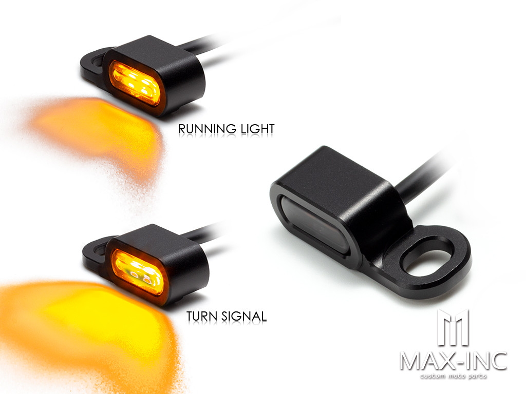 Motorcycle 12V Smoked lens LED Mini Turn Signals Indicators Running Light With E Mark For Harley Touring Street Glide 14-20 Softail 16-17