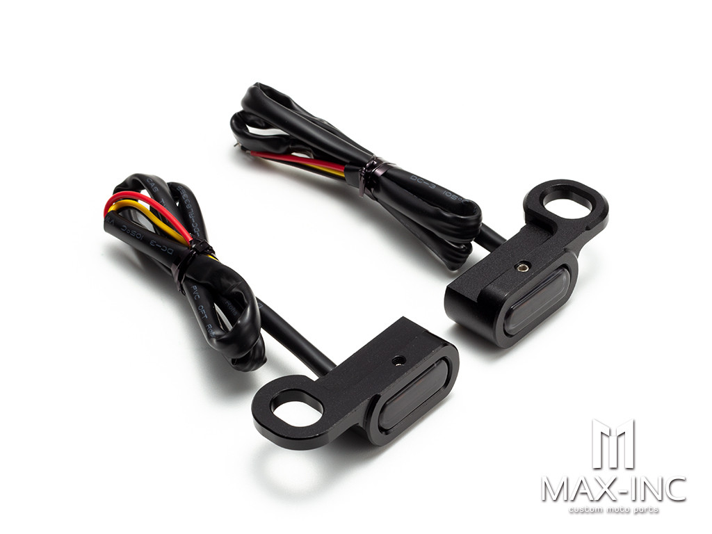 Motorcycle 12V Smoked lens LED Mini Turn Signals Indicators Running Light With E Mark For Harley Touring Street Glide 14-20 Softail 16-17