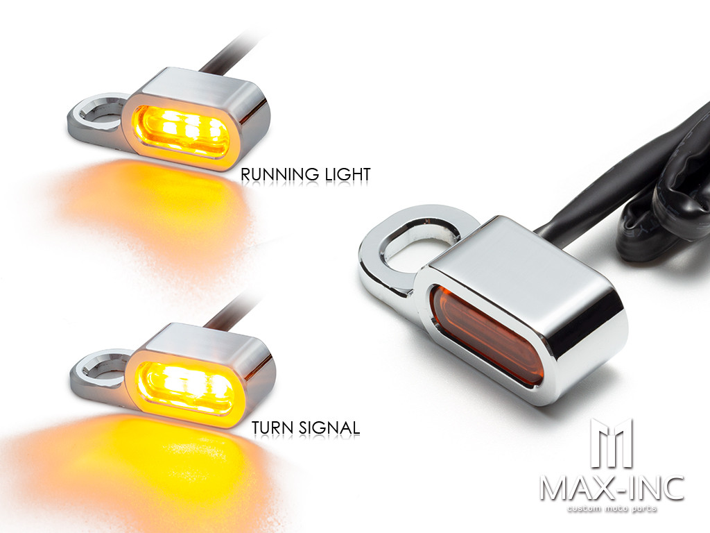 Motorcycle Amber LED Mini Turn Signal Indicator Running Light Lamp For Harley Touring Electra Glide 09-17 Softail Slim FLS 15-20