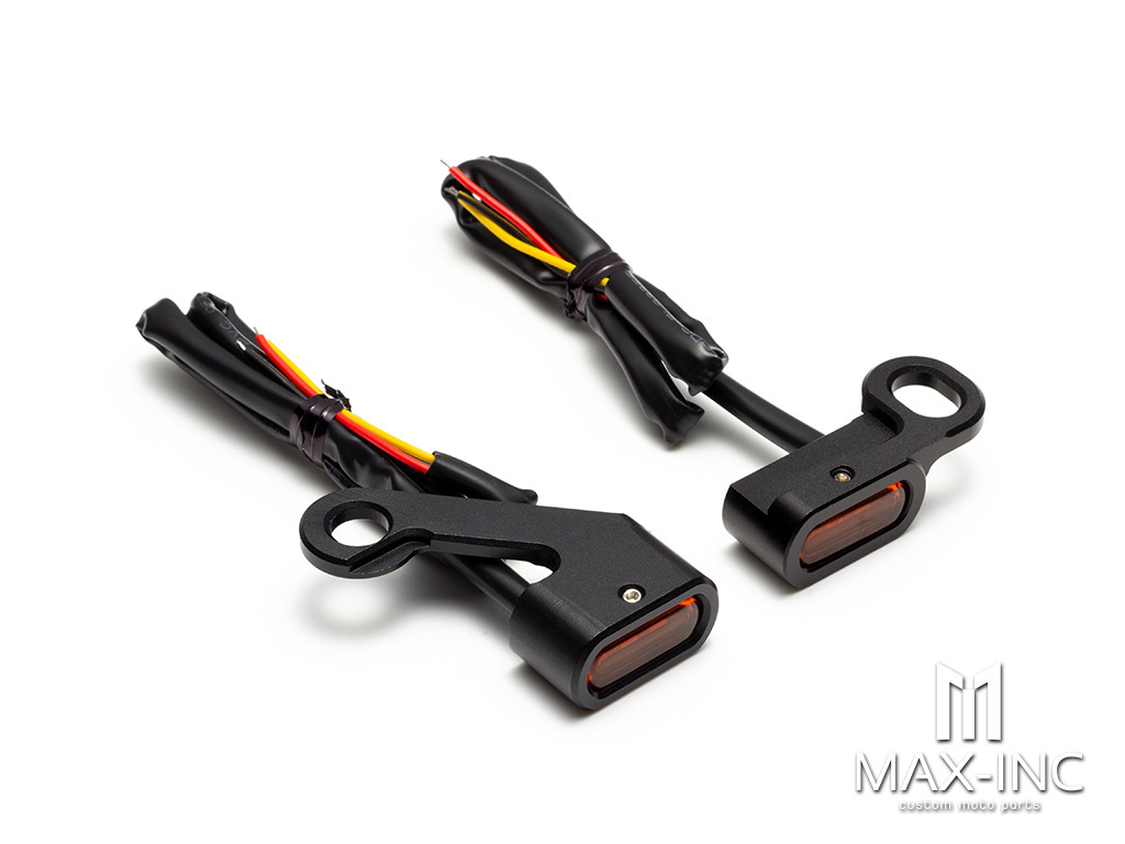 Black housing Motorcycle Amber LED Mini Turn Signal Indicator Running Light Lamp For Harley Touring Electra Glide 09-17 Softail Slim FLS 15-20