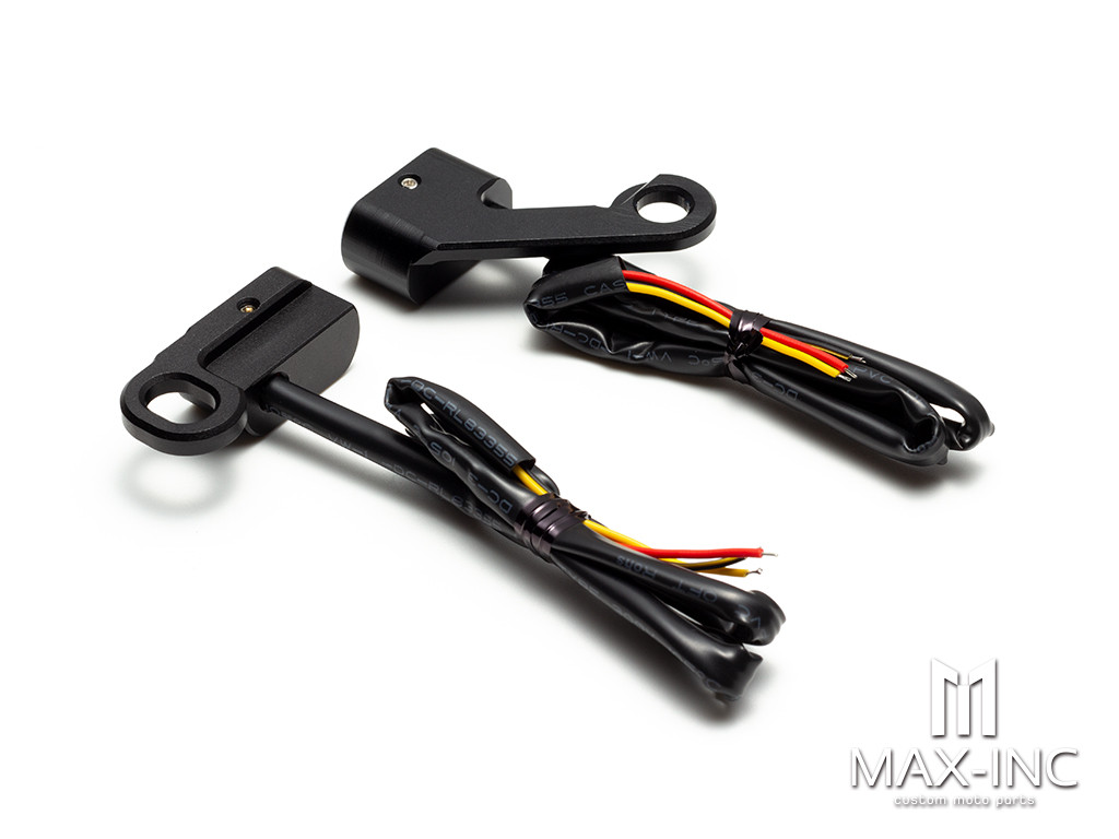 Black housing Motorcycle Amber LED Mini Turn Signal Indicator Running Light Lamp For Harley Touring Electra Glide 09-17 Softail Slim FLS 15-20