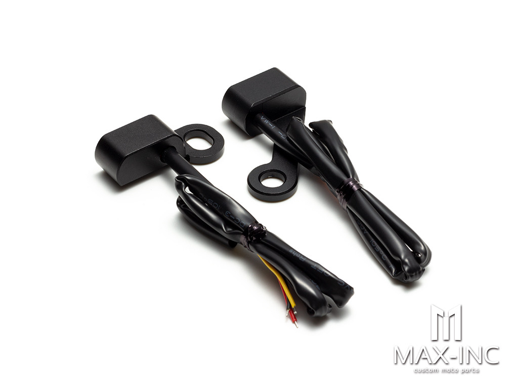 Black Smoked Motorcycle Amber LED Mini Turn Signal Indicator Running Light Lamp For Harley Touring Electra Glide 09-17 Softail Slim FLS 15-20